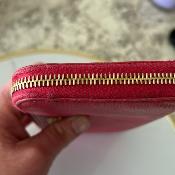 PRADA PINK Zippy Wallet with Card - Picture 11 of 13